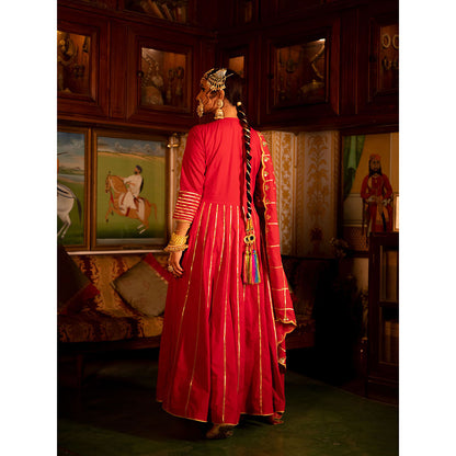 Maison Shefali Falak Gulaab Cotton Kalidaar Farshi Anarkali (Set of 3)