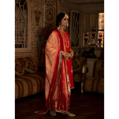 Maison Shefali Ulfat Gulaal Chanderi Silk Kurta Salwar (Set of 3)