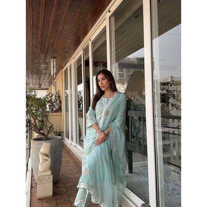 Maison Shefali Noor Harita Gota Lehriya Work Kurta (Set of 3)