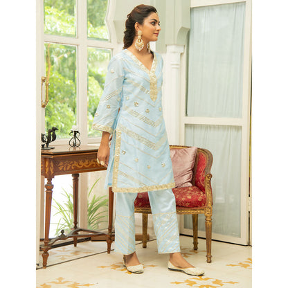 Maison Shefali Noor Amber Gota Kurta (Set of 3)