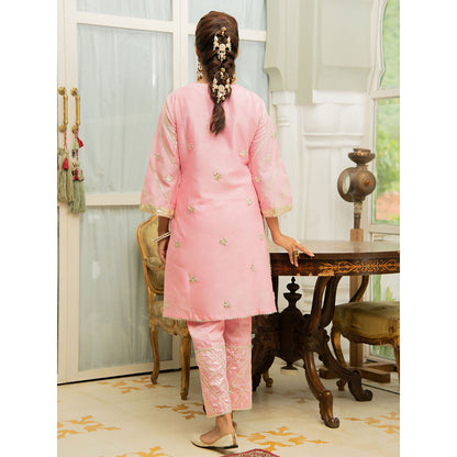 Maison Shefali Noor Gulabari Gota Work Kurta (Set of 3)