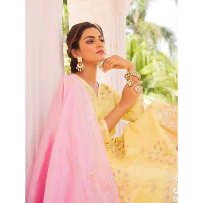 Maison Shefali Noor Haldi Gulaab Sharara (Set of 3)