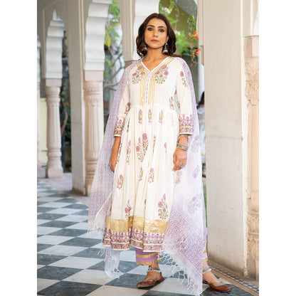 Maison Shefali Chaand Tahira Firoza Anarkali Pant And Dupatta (Set of 3)