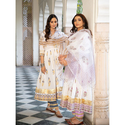 Maison Shefali Chaand Tahira Firoza Anarkali Pant And Dupatta (Set of 3)