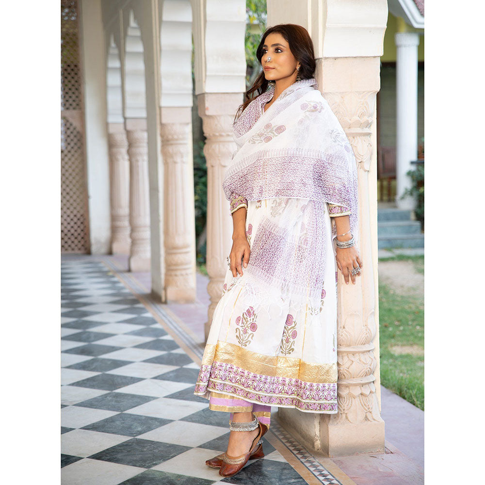 Maison Shefali Chaand Tahira Firoza Anarkali Pant And Dupatta (Set of 3)