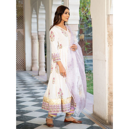 Maison Shefali Chaand Tahira Firoza Anarkali Pant And Dupatta (Set of 3)