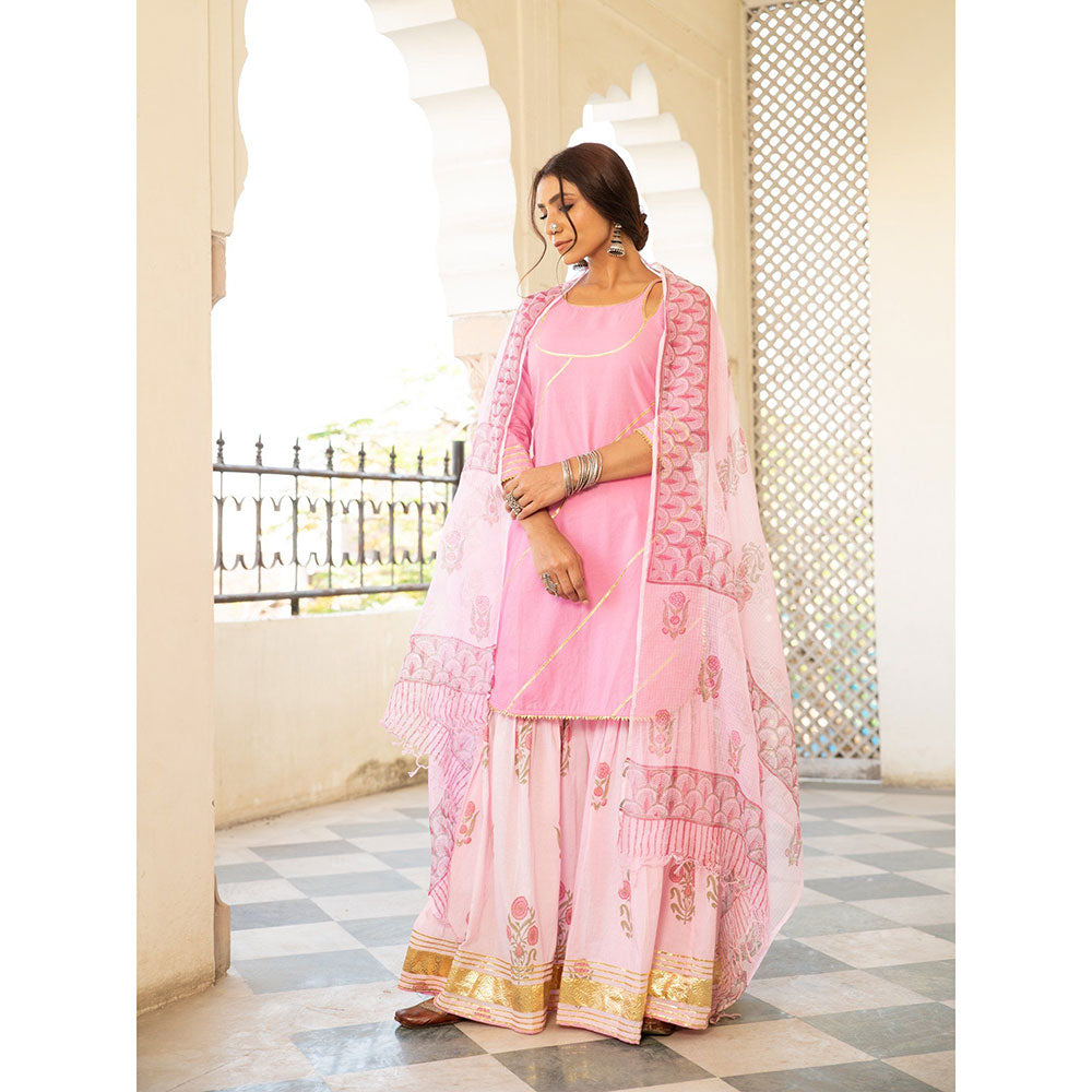 Maison Shefali Chaand Sharanya Gulabi Sharara (Set of 3)