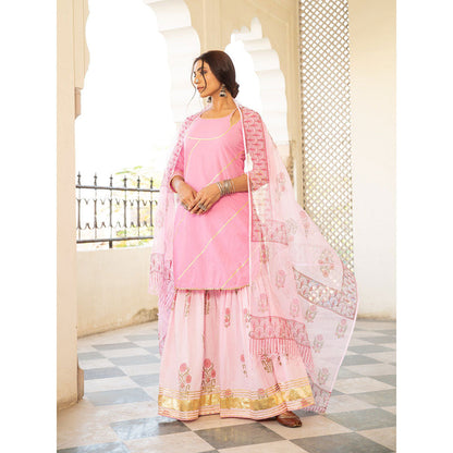 Maison Shefali Chaand Sharanya Gulabi Sharara (Set of 3)