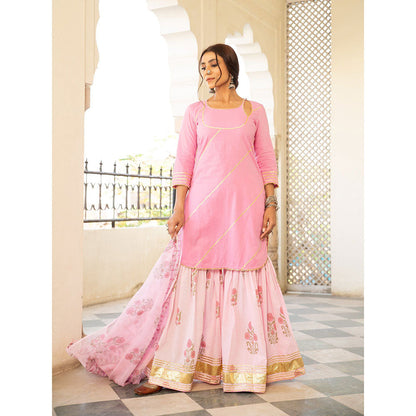 Maison Shefali Chaand Sharanya Gulabi Sharara (Set of 3)