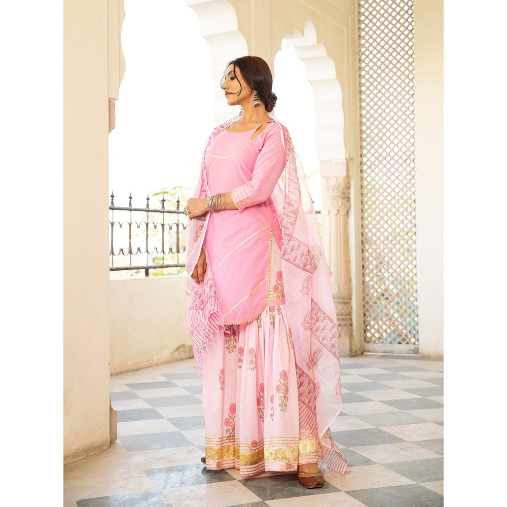 Maison Shefali Chaand Sharanya Gulabi Sharara (Set of 3)