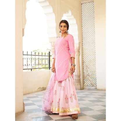 Maison Shefali Chaand Sharanya Gulabi Sharara (Set of 3)