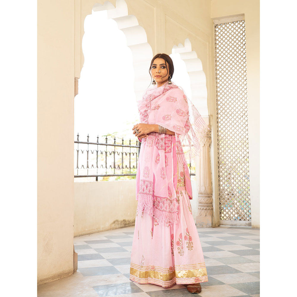 Maison Shefali Chaand Sharanya Gulabi Sharara (Set of 3)