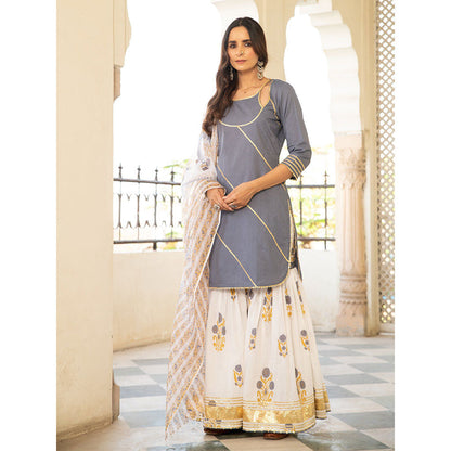 Maison Shefali Chaand Sharanya Neel Sharara (Set of 3)