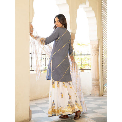 Maison Shefali Chaand Sharanya Neel Sharara (Set of 3)