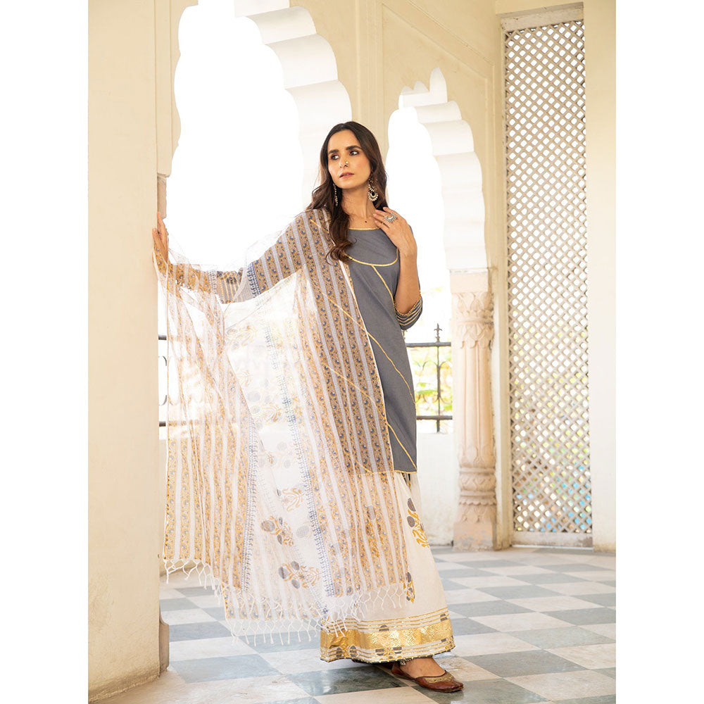 Maison Shefali Chaand Sharanya Neel Sharara (Set of 3)