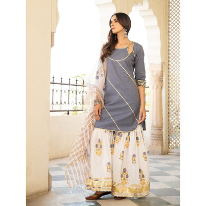 Maison Shefali Chaand Sharanya Neel Sharara (Set of 3)