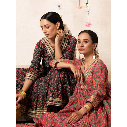 Maison Shefali Sitara Mughal Baagh Kurta Peach (Set of 2)