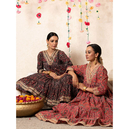 Maison Shefali Sitara Mughal Baagh Kurta Peach (Set of 2)