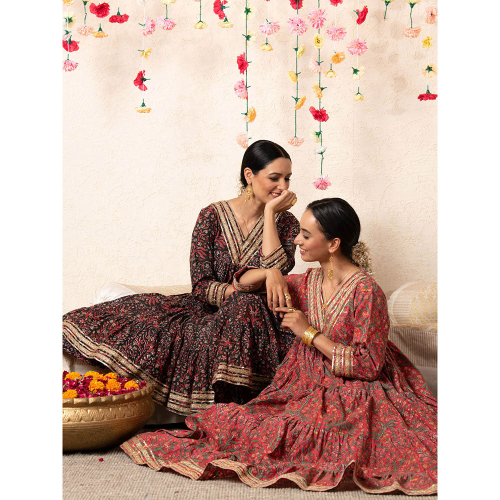 Maison Shefali Sitara Mughal Baagh Kurta Peach (Set of 2)