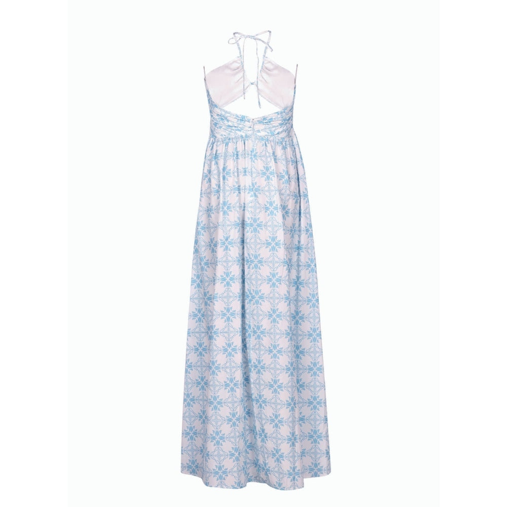 MALIE Blue and White Printed Isola Dress