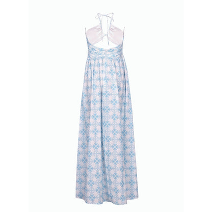 MALIE Blue and White Printed Isola Dress