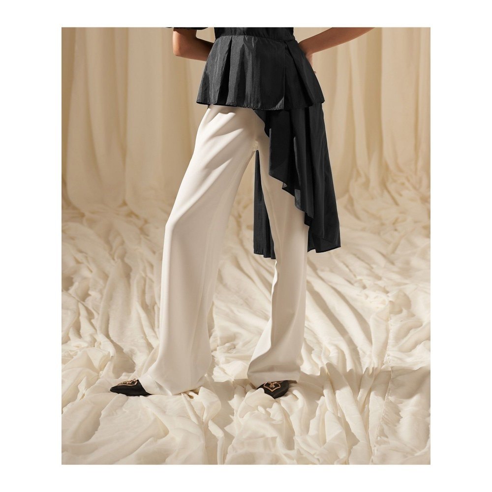 MALIE Straight Fit White Lucia Pant
