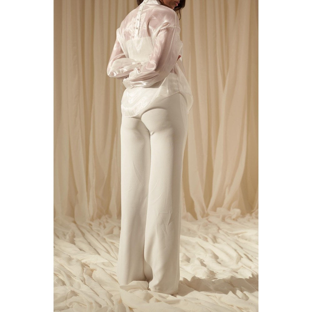 MALIE Straight Fit White Lucia Pant
