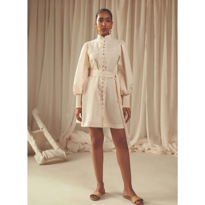 MALIE A Line Cream Ella Dress