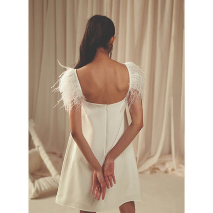 MALIE A Line White Casablanca Dress