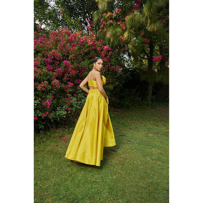 MALIE Crop Yellow 'Wild Rose Top