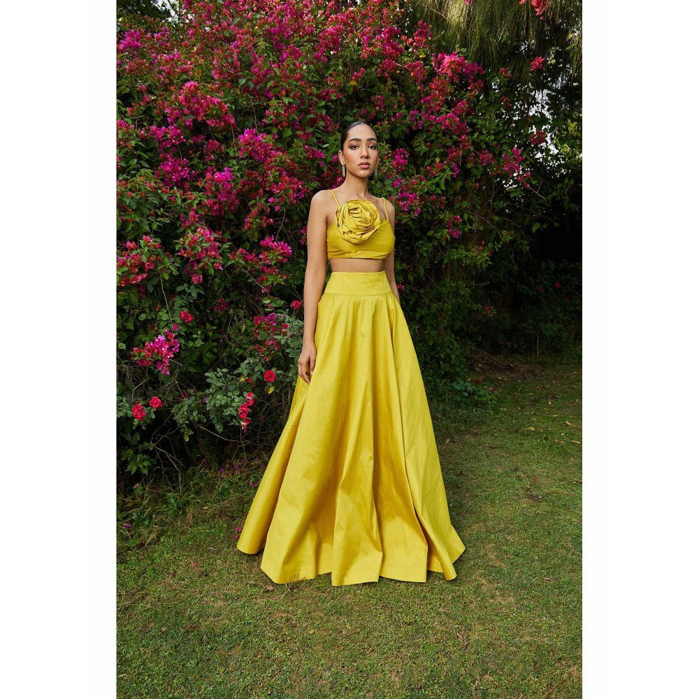 MALIE Full Length Yellow 'Pheonix Skirt