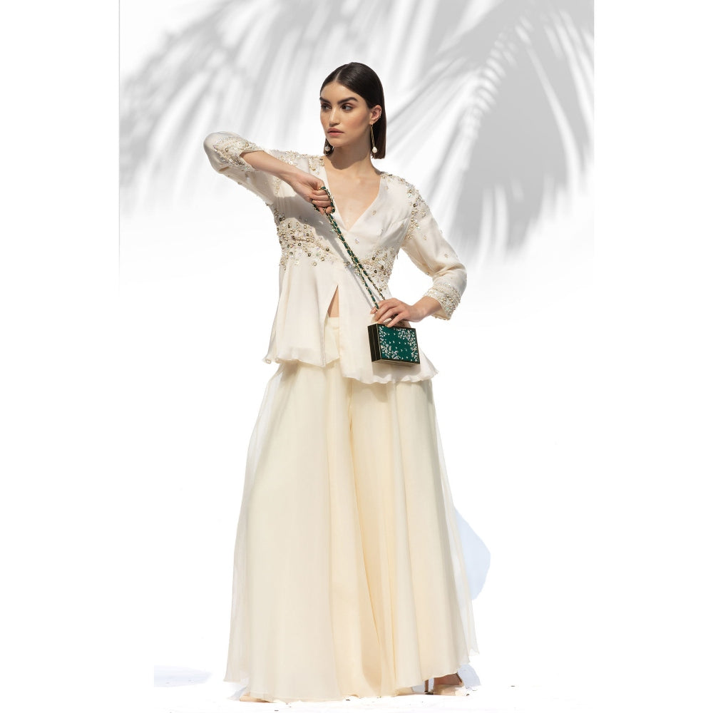 MANDIRA WIRK Ivory Tunic With Skirt And Dupatta (Set Of 3)