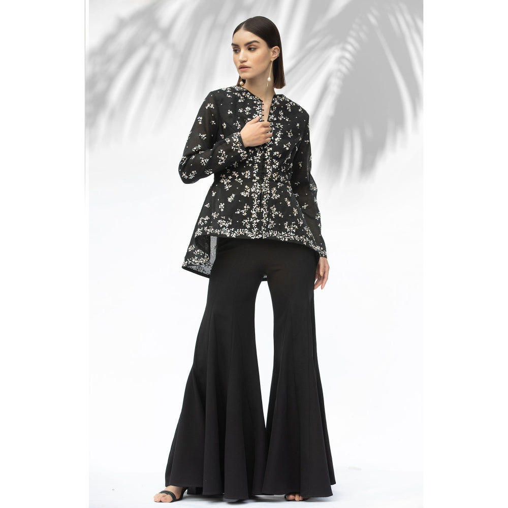 MANDIRA WIRK Black Jacket With Palazzo (Set Of 2)