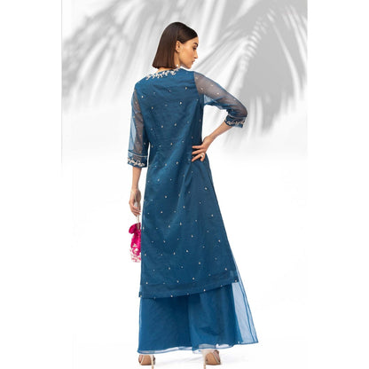 MANDIRA WIRK Hot Pink Hand Embroidered Polti