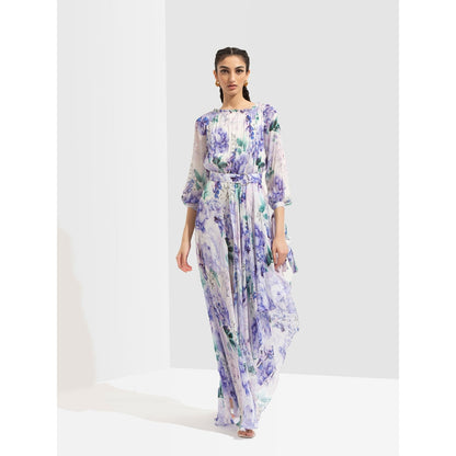 MANDIRA WIRK Ume Printed Dress Blue