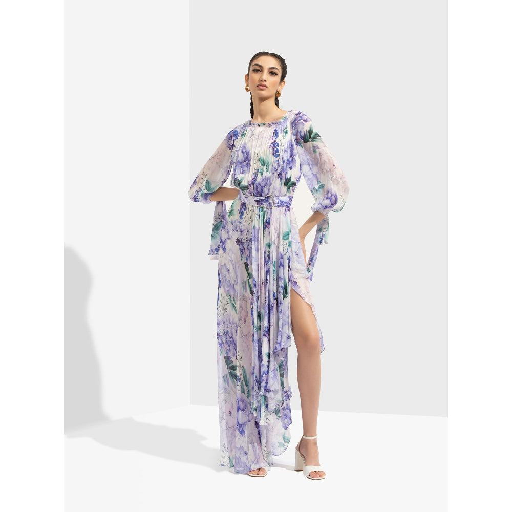 MANDIRA WIRK Ume Printed Dress Blue