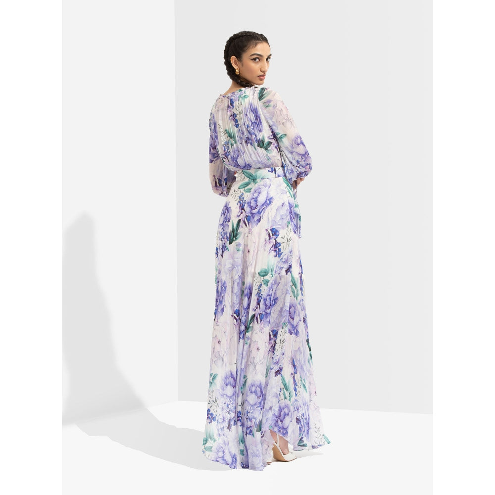 MANDIRA WIRK Ume Printed Dress Blue