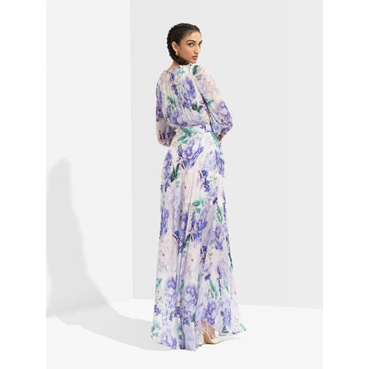 MANDIRA WIRK Ume Printed Dress Blue