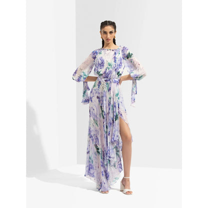 MANDIRA WIRK Ume Printed Dress Blue