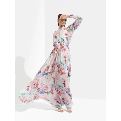 MANDIRA WIRK Iris Printed Dress Multi-Color