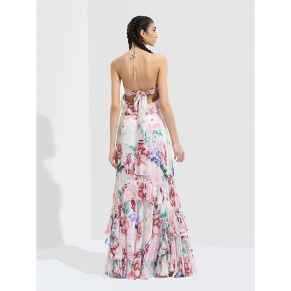 MANDIRA WIRK Iris Printed Long Dress Multi-Color