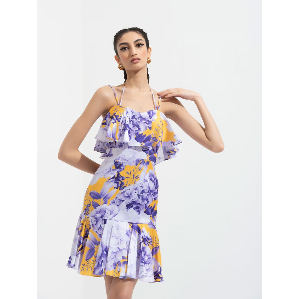 MANDIRA WIRK Sumire Printed Mini Dress Purple