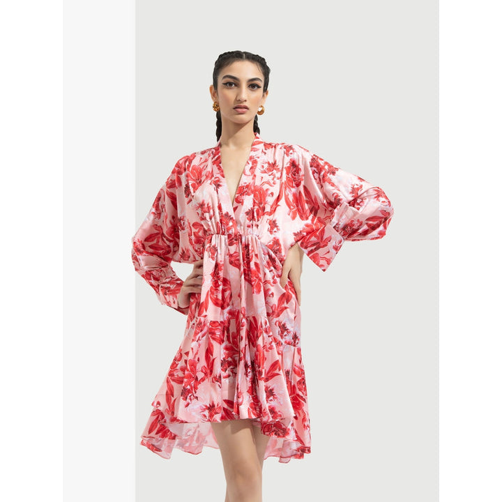 MANDIRA WIRK Mirrai Printed Dress Red