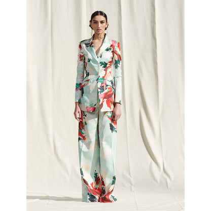 MANDIRA WIRK Printed Pant Suit Green (Set of 2)