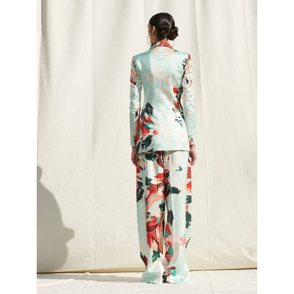 MANDIRA WIRK Printed Pant Suit Green (Set of 2)