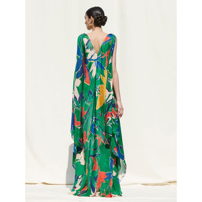 MANDIRA WIRK Kaftan withLycra Net Slip Green (Set of 2)