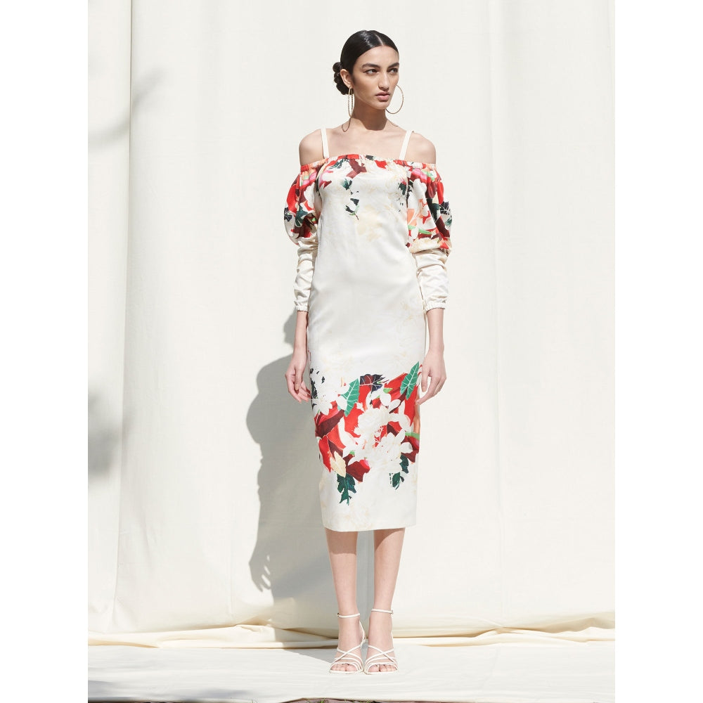 MANDIRA WIRK Off Shoulder Dress White