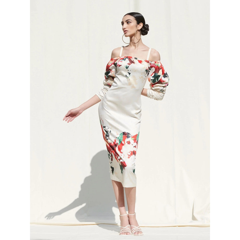 MANDIRA WIRK Off Shoulder Dress White