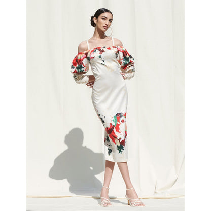 MANDIRA WIRK Off Shoulder Dress White