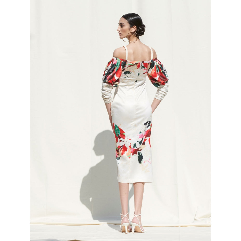 MANDIRA WIRK Off Shoulder Dress White